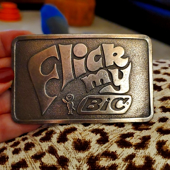 Bic Other - Vintage Flick My Bic brass belt buckle